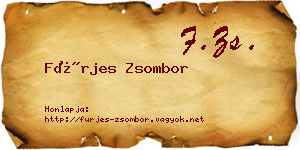 Fürjes Zsombor névjegykártya