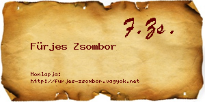 Fürjes Zsombor névjegykártya